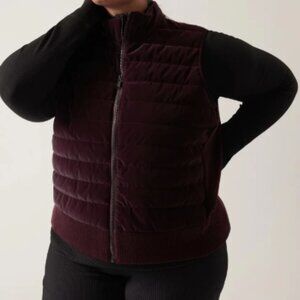athleta hangover hybrid vest burgundy XS knit